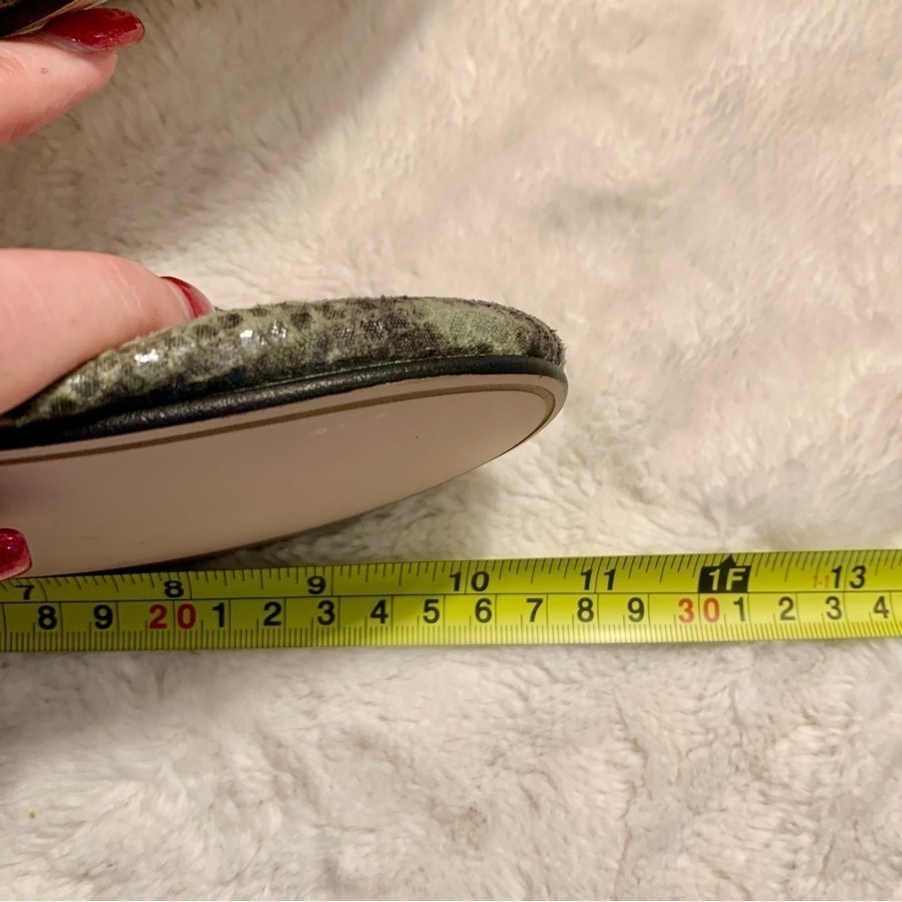 NEW Aera Flats Euro 39.5 /US 9 Ballet Slipper Style Green Python Animal Print - Picture 16 of 16